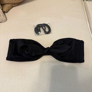 Victoria's Secret Black Bandeau Bow Knot Bikini Top Small S